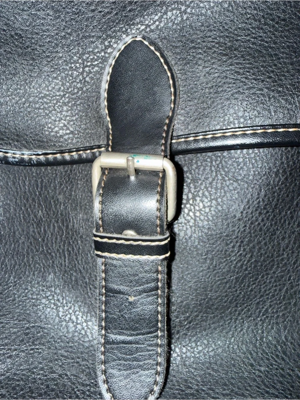 Vintage Gap Faux Leather Black Messenger Bag Briefcase